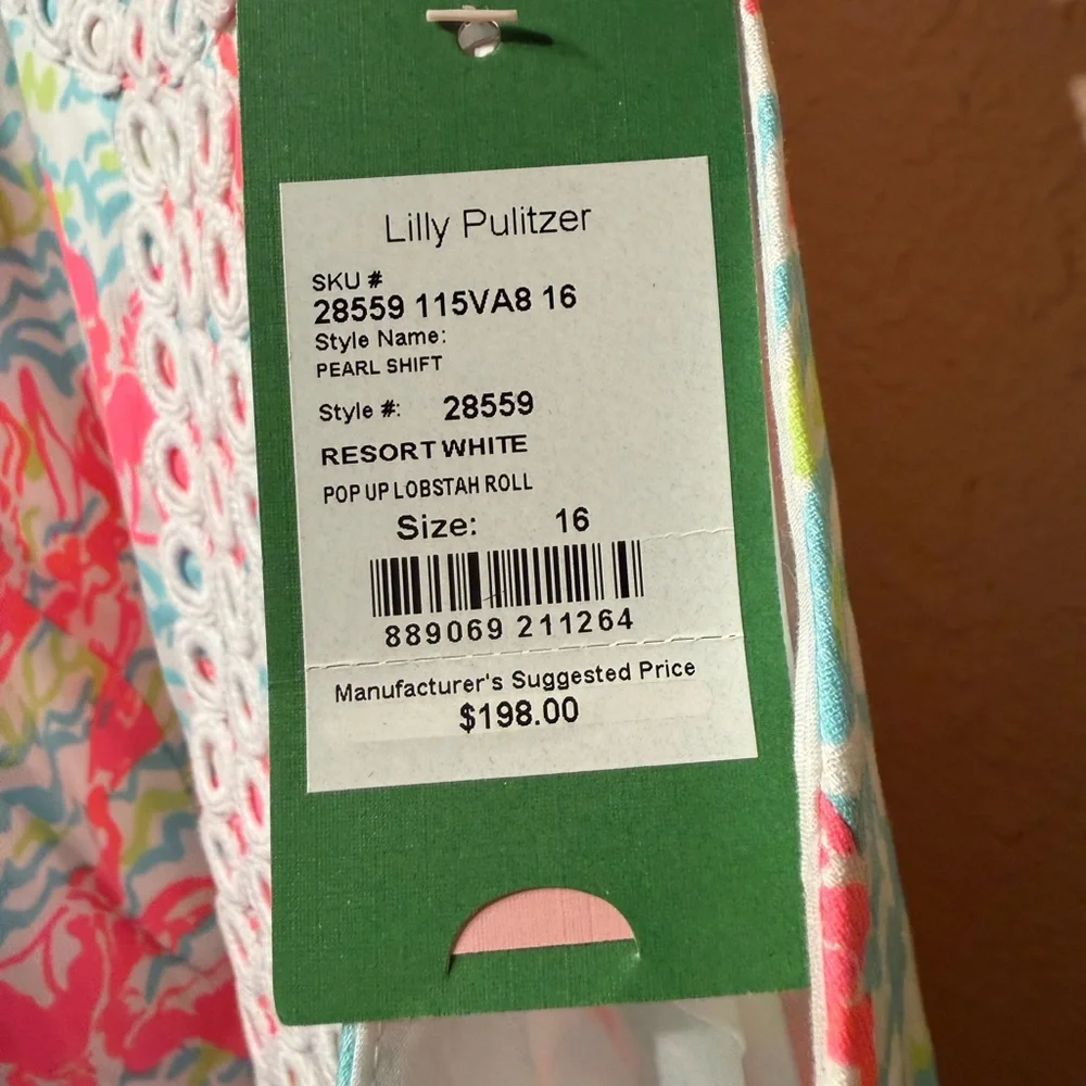 Lilly Pulitzer Pearl Shift Pop Up Lobstah Roll womens size 16 nwt - Picture 5 of 8